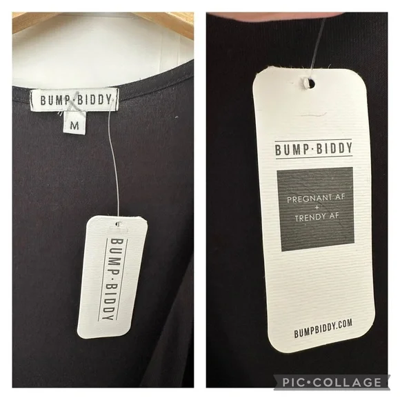 Bump Biddy Narine NEW Plunge Maxi Maternity Dress Sexy High Slits Black Size M - Picture 15 of 16